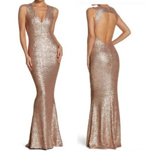 Dress the Population Metallic Gown